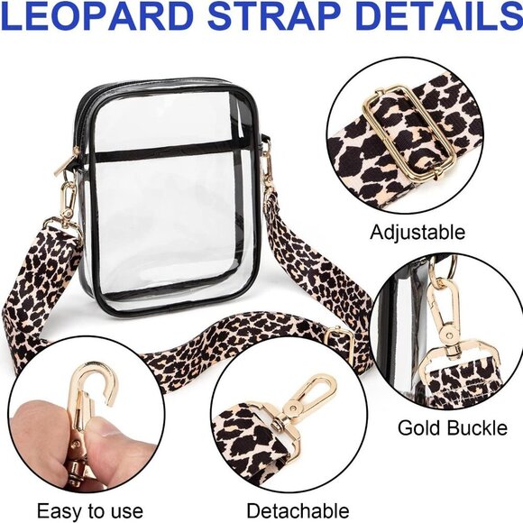 Clear Crossbody Bag, Stadium-Approved PVC Clear Purse, Transparent Messenger Bag - Picture 6 of 8